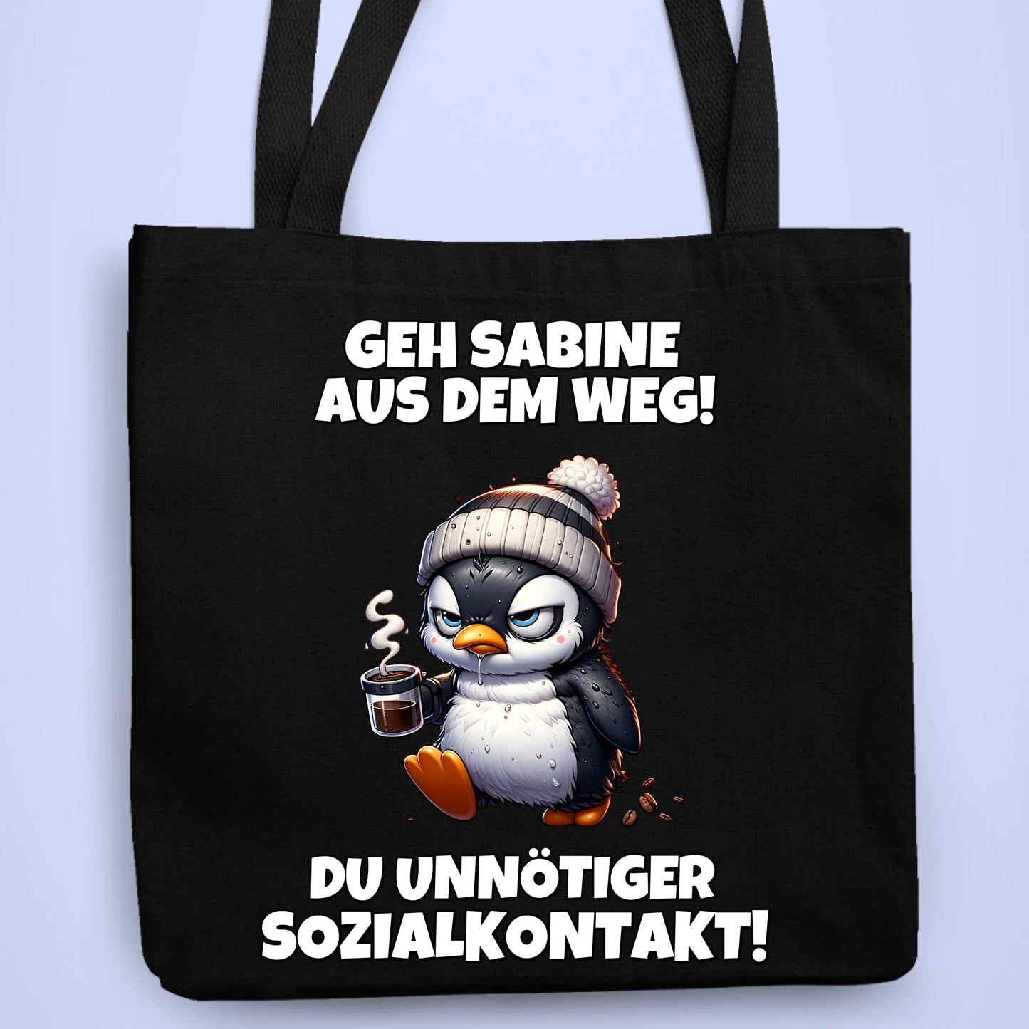 Personalisierbare Tasche Sozialkontakt Kaffee