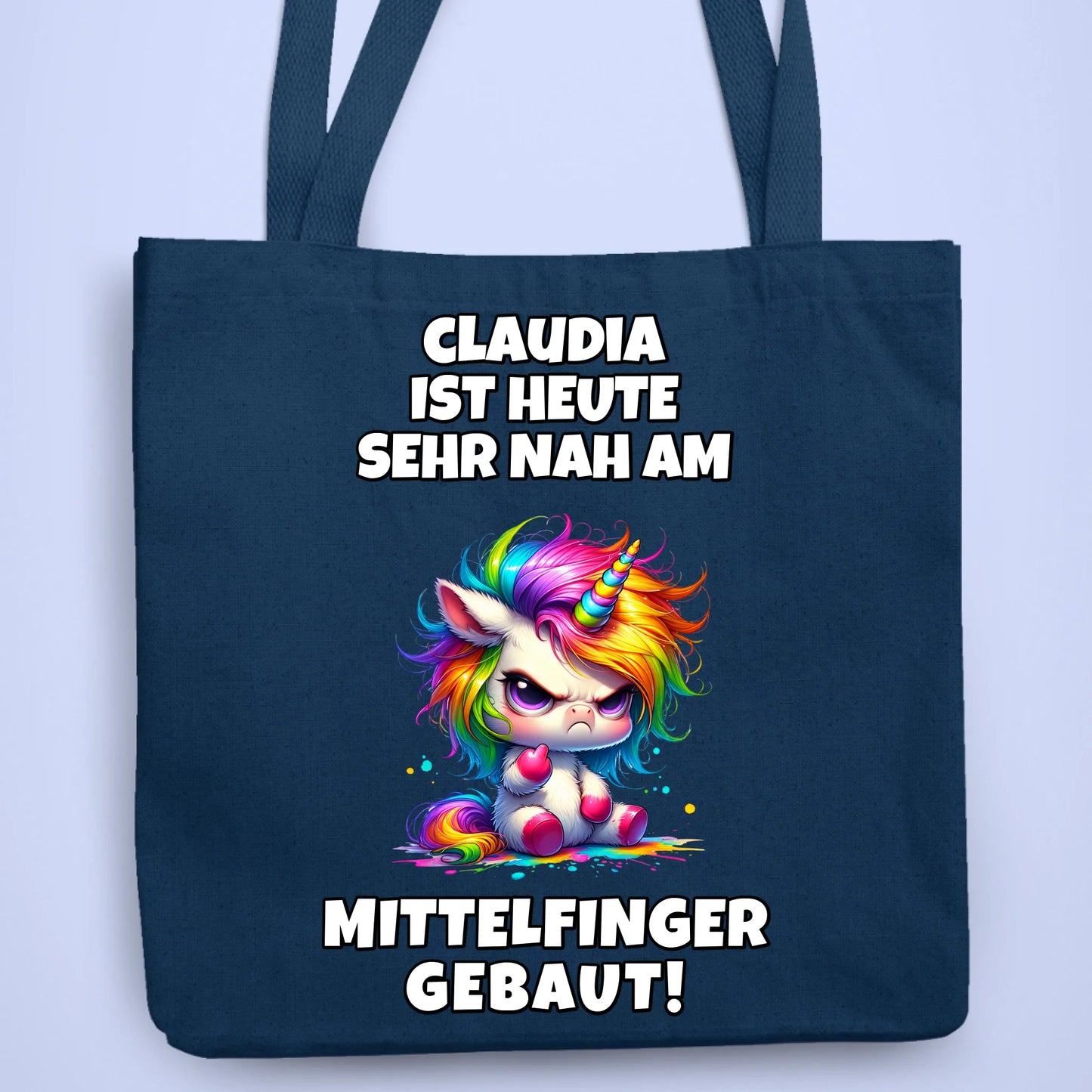 Personalisierbare Tasche Nah am Mittelfinger