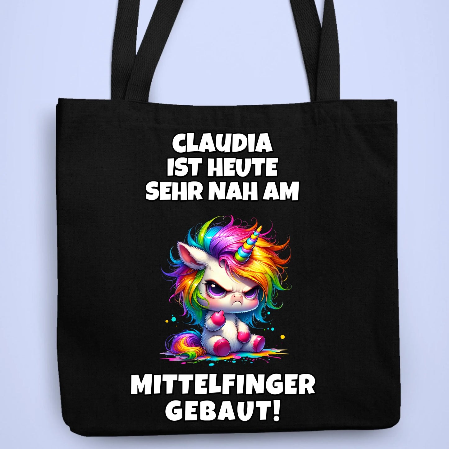 Personalisierbare Tasche Nah am Mittelfinger