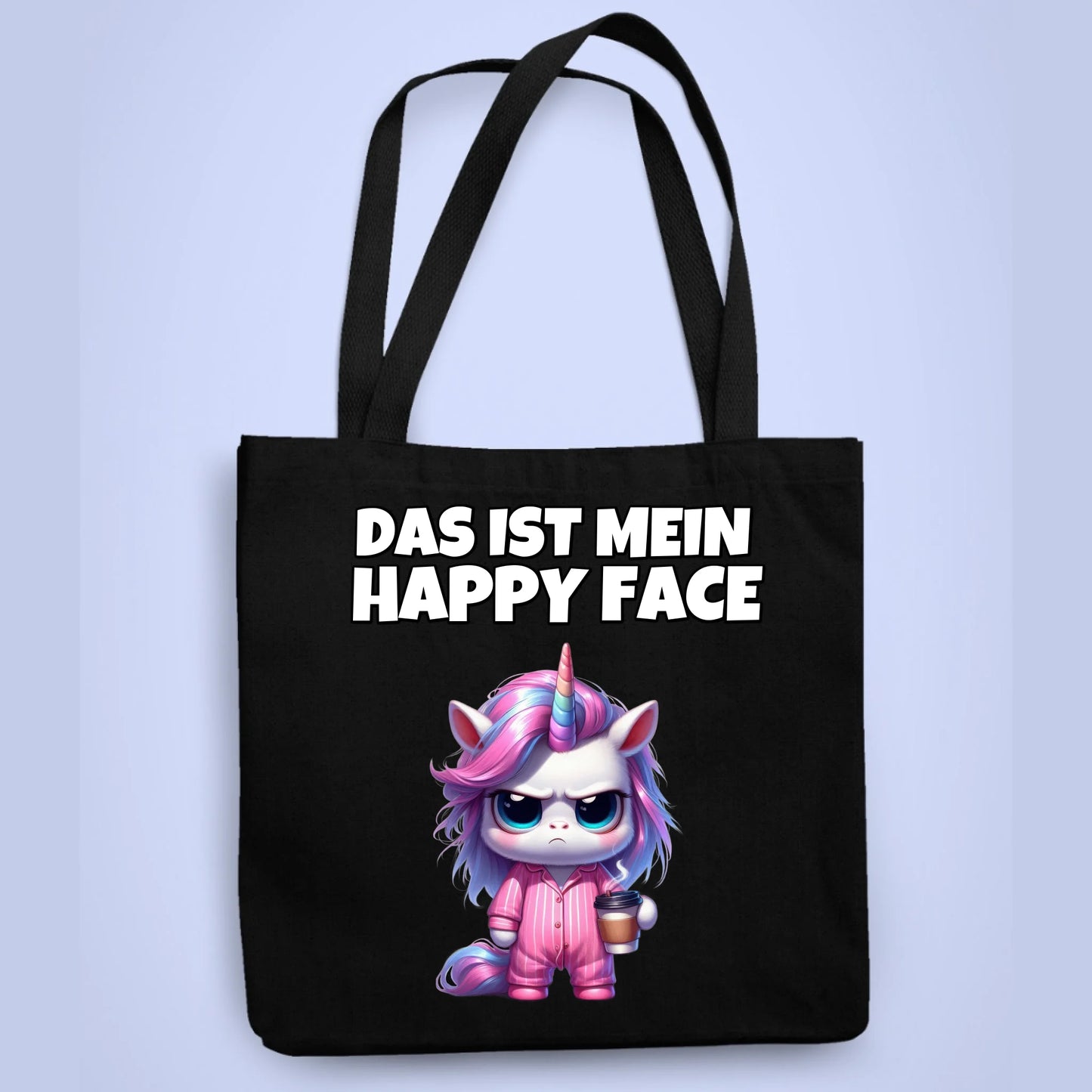 Personalisierbare Tasche Happy Face Kaffee