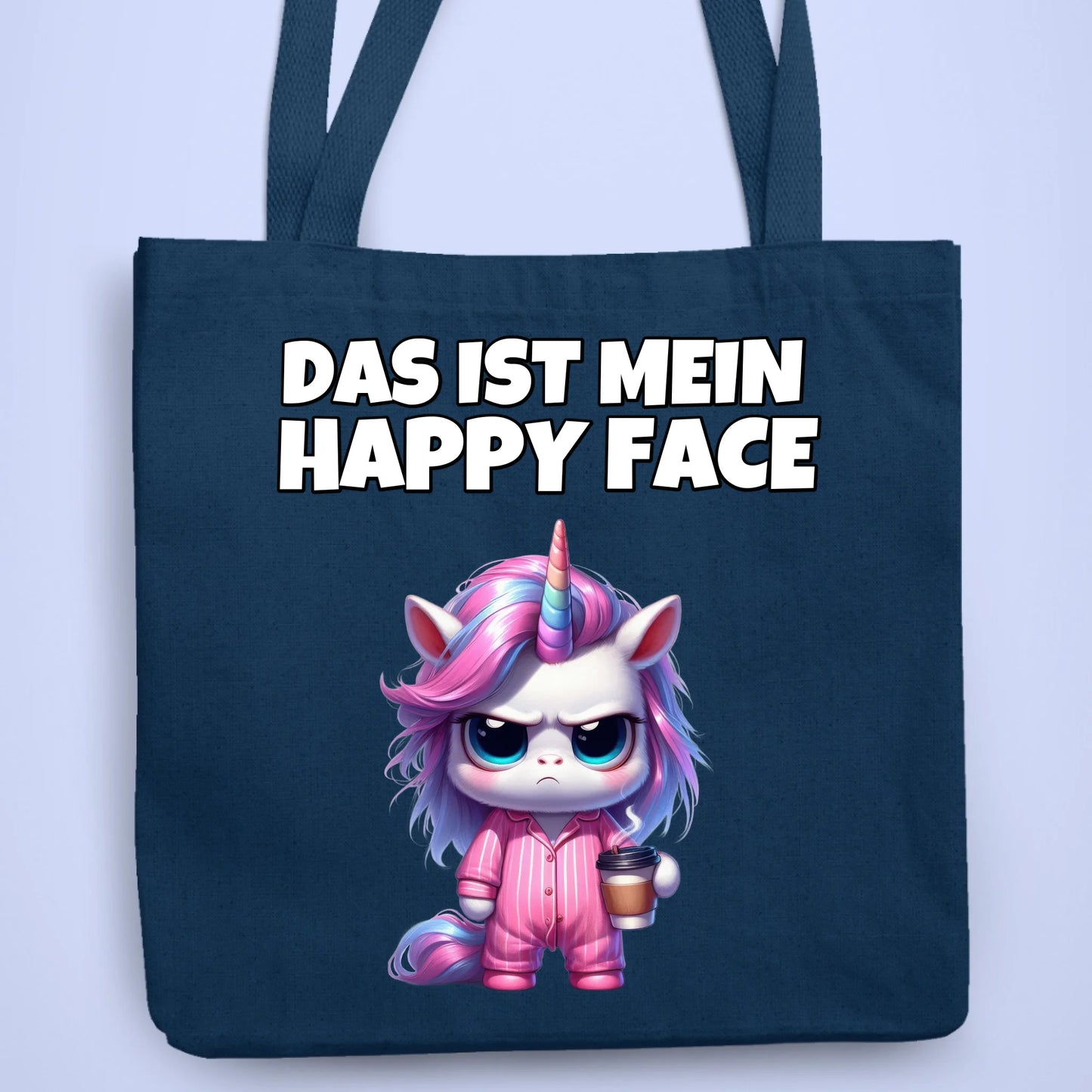 Personalisierbare Tasche Happy Face Kaffee