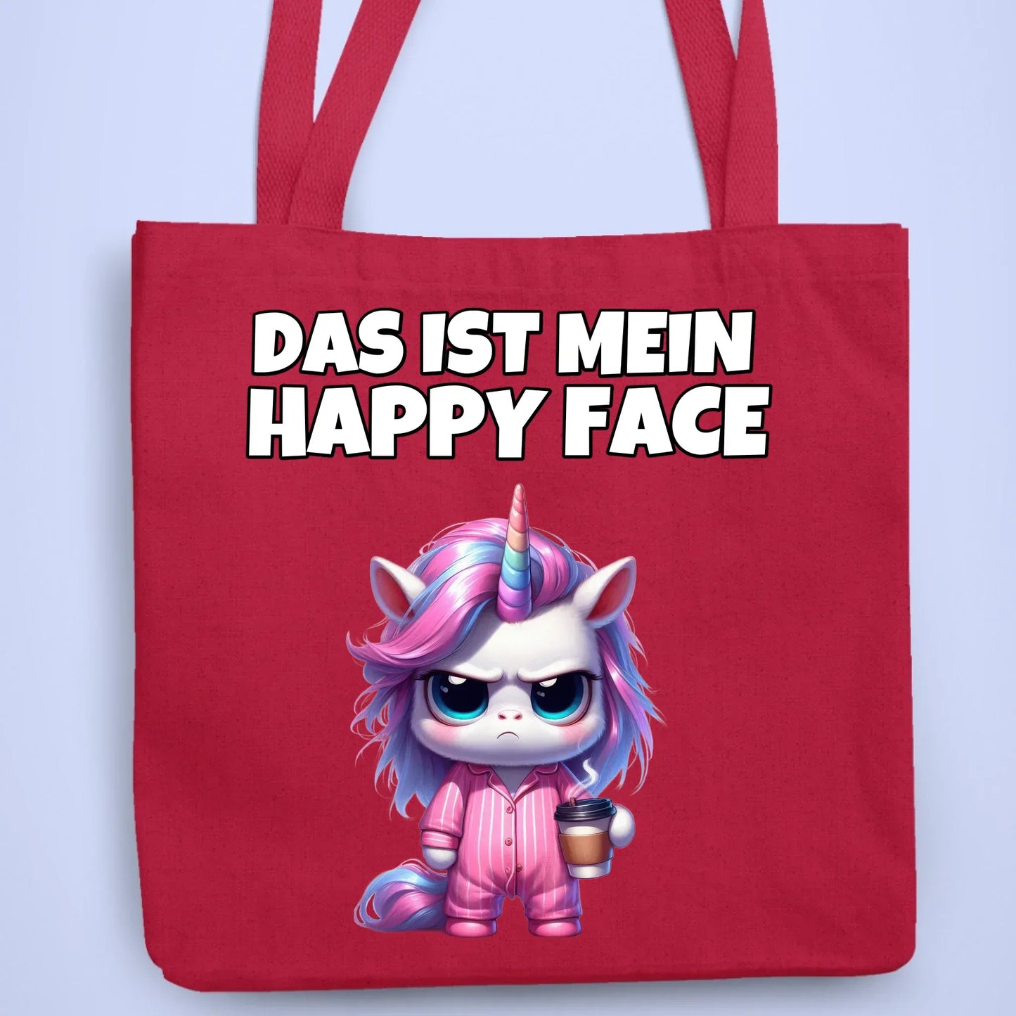 Personalisierbare Tasche Happy Face Kaffee