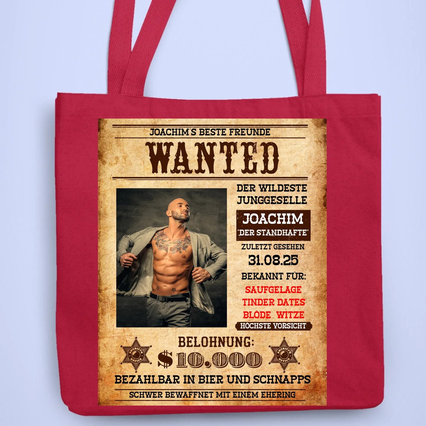 Personalisierbare Tasche WANTED JGA