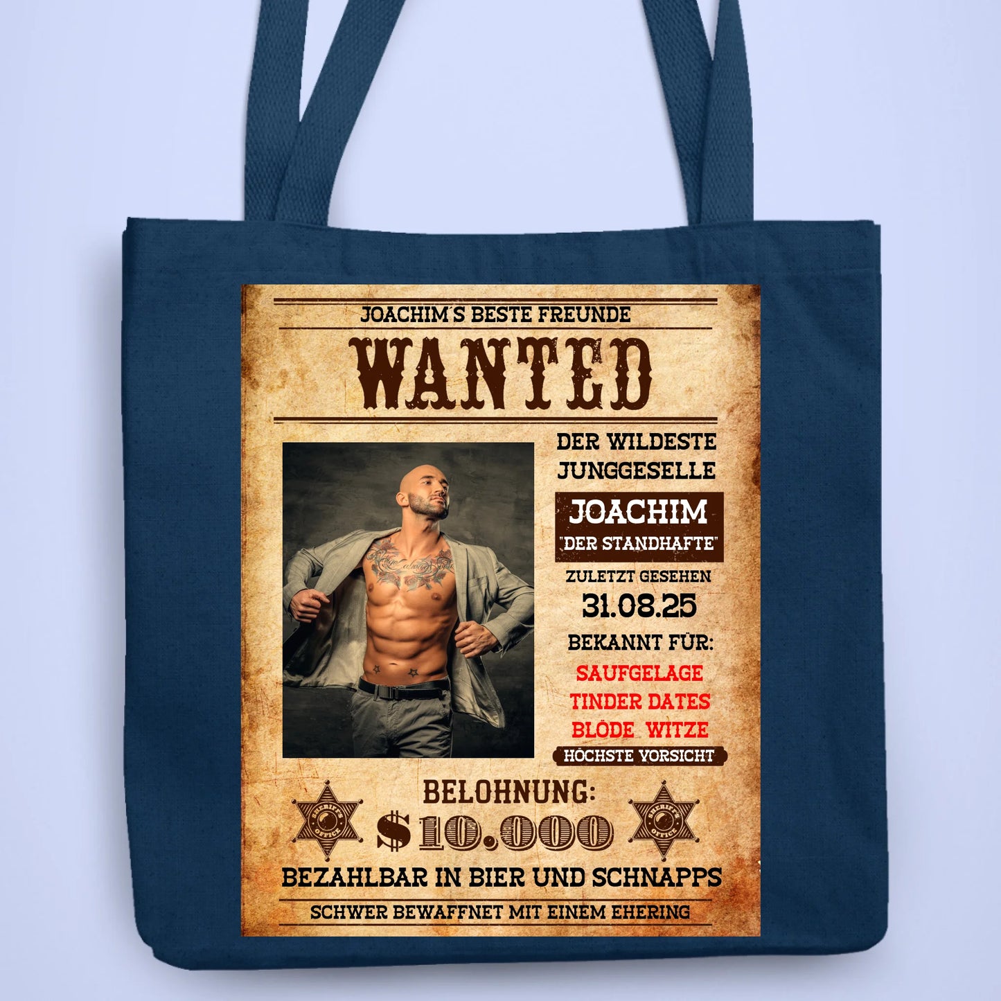 Personalisierbare Tasche WANTED JGA