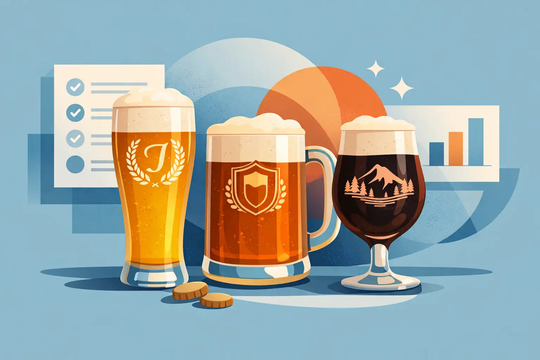 Personalisierte Biergläser im Vergleich