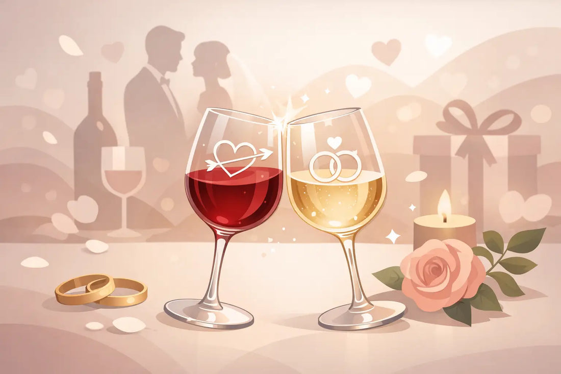 Personalisierte Weingläser zur Hochzeit