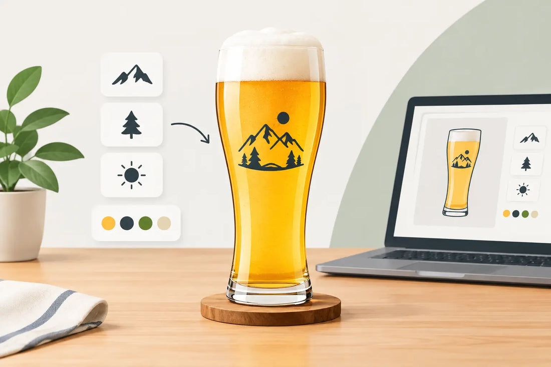 Bierglas mit Wunschtext gestalten leicht gemacht