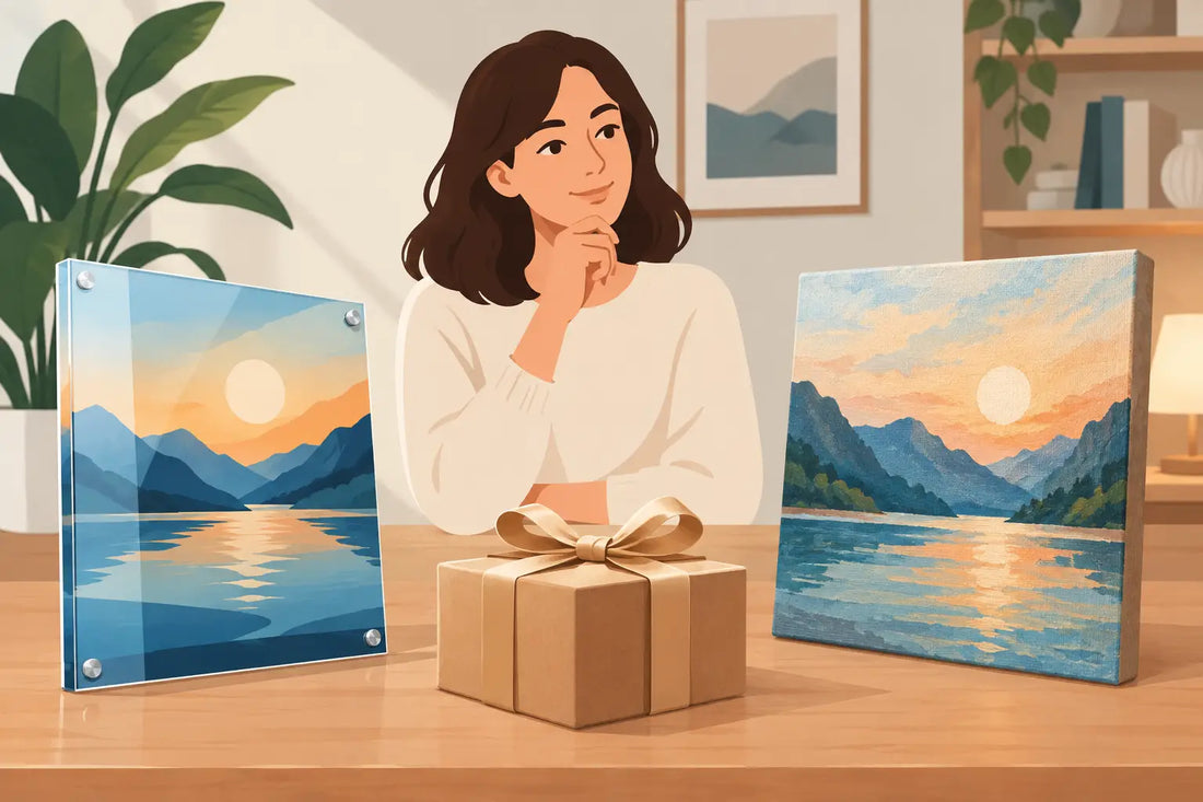 Acrylbild oder Leinwand als Geschenk wählen?