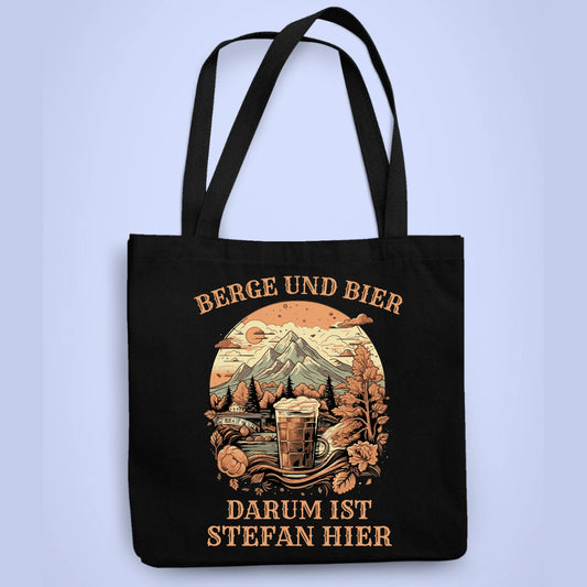 Personalisierbare Tasche Berge und Bier
