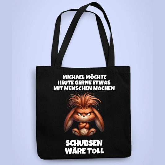 Personalisierbare Tasche Gerne Schubsen