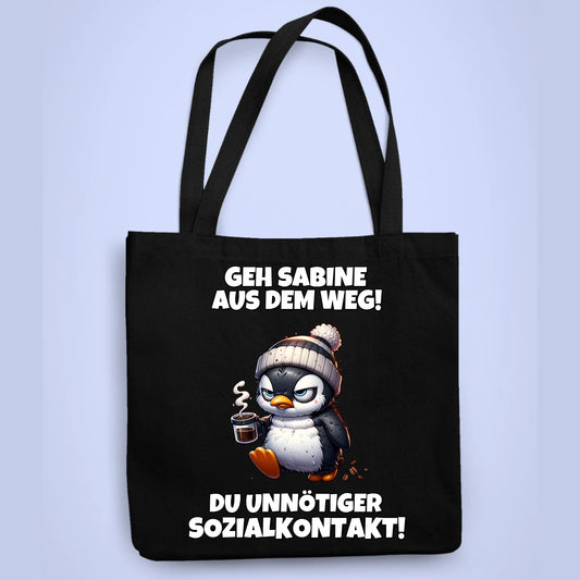 Personalisierbare Tasche Sozialkontakt Kaffee