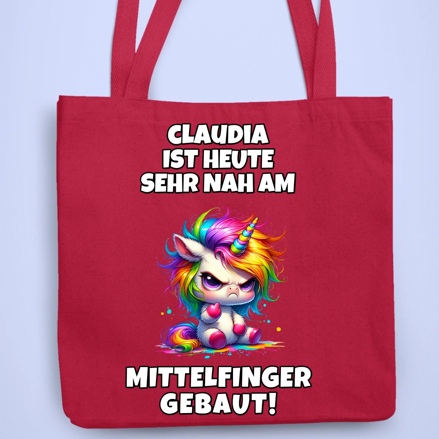 Personalisierbare Tasche Nah am Mittelfinger