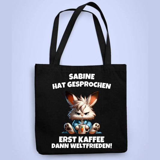 Personalisierbare Tasche Weltfrieden Kaffee