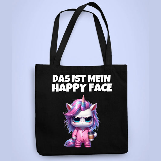 Personalisierbare Tasche Happy Face Kaffee