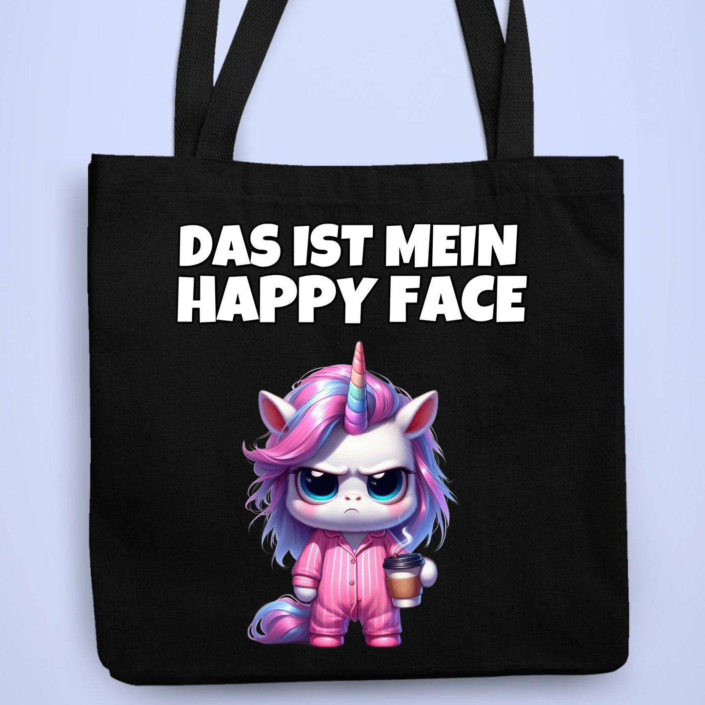 Personalisierbare Tasche Happy Face Kaffee