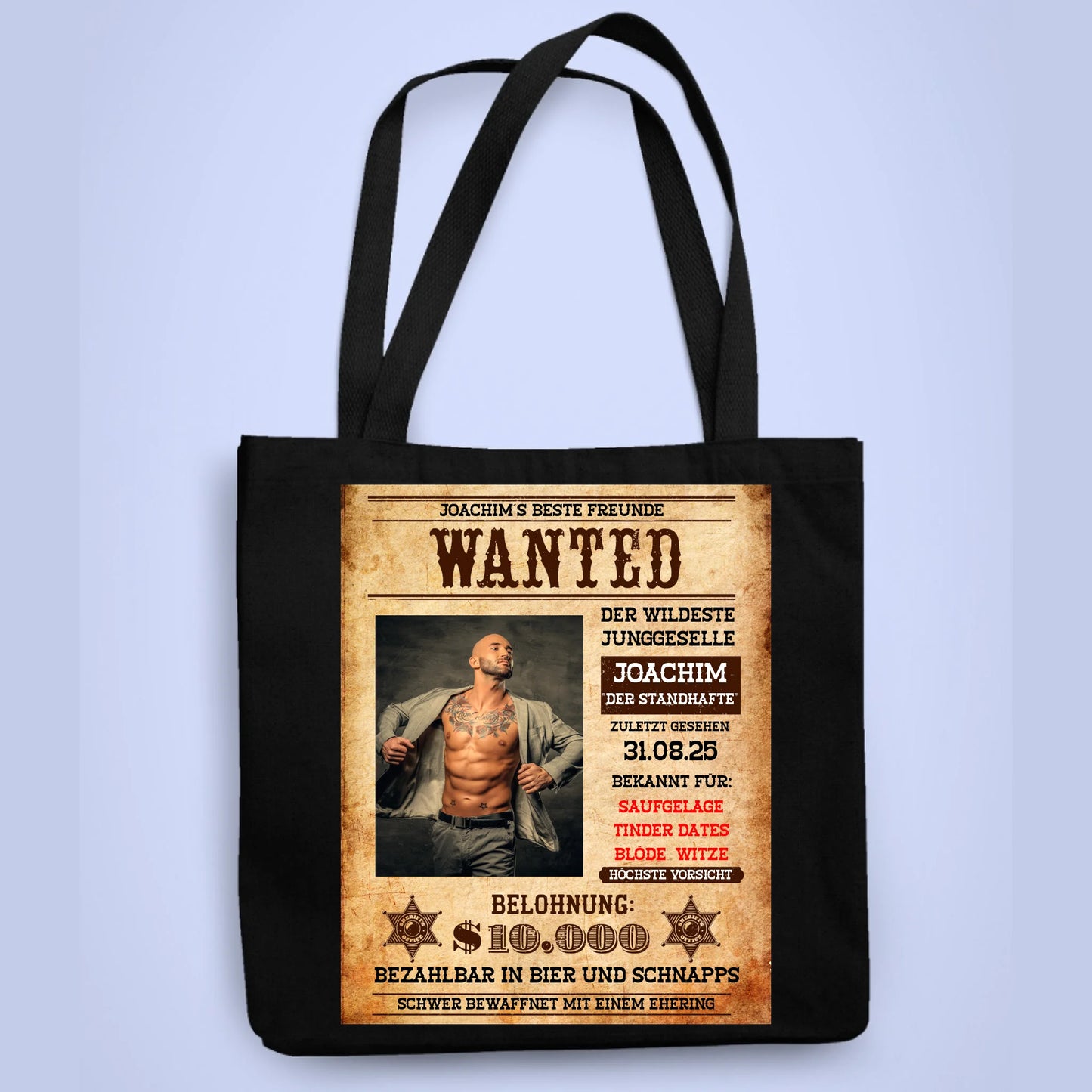 Personalisierbare Tasche WANTED JGA